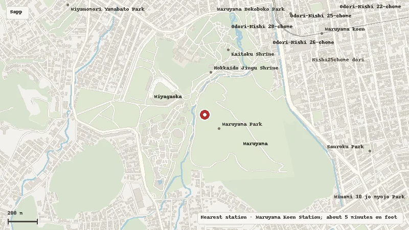 Map of the area around Maruyama Park (Sapporo) in Sapporo / Chuo