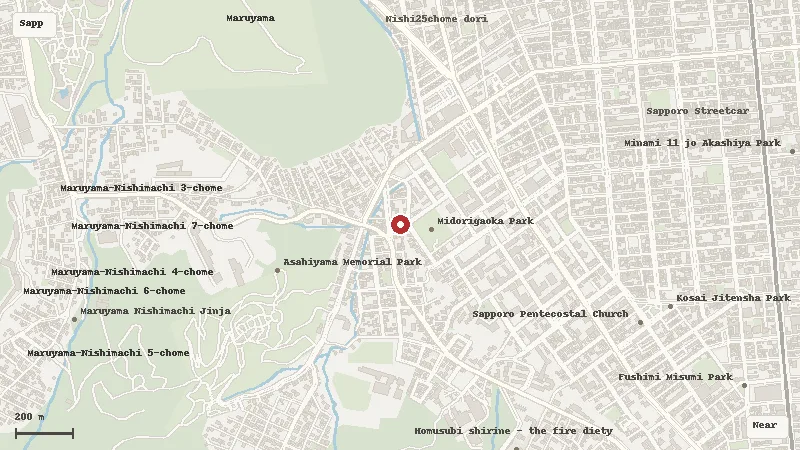 Map of the area around Asahiyama Memorial Park in Sapporo / Chuo