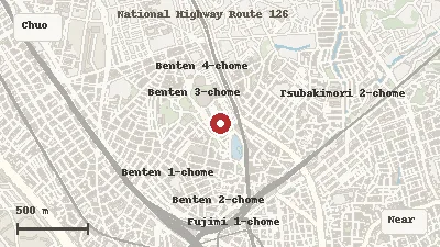 Map of the area around Chiba Park in Chuo / Benten