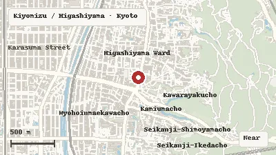 Map of the area around Kyoto Kimono Rental MOCOMOCO Kiyomizu-dera in Kiyomizu / Higashiyama