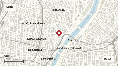 Map of the area around VASARA Kimono Rental Sensoji Store in Asakusa / Senso-ji