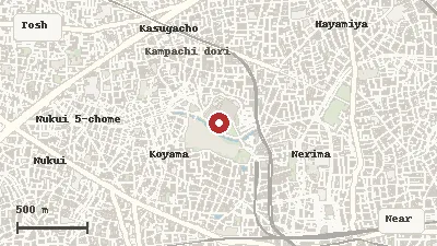 Map of the area around Warner Bros. Studio Tour Tokyo – The Making of Harry Potter in Toshimaen / Nerima