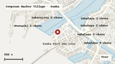 Map of the area around LEGOLAND Discovery Center Osaka in Tempozan Harbor Village