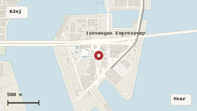 Map of the area around SEA LIFE Nagoya in Kinjo-futo / Nagoya Port