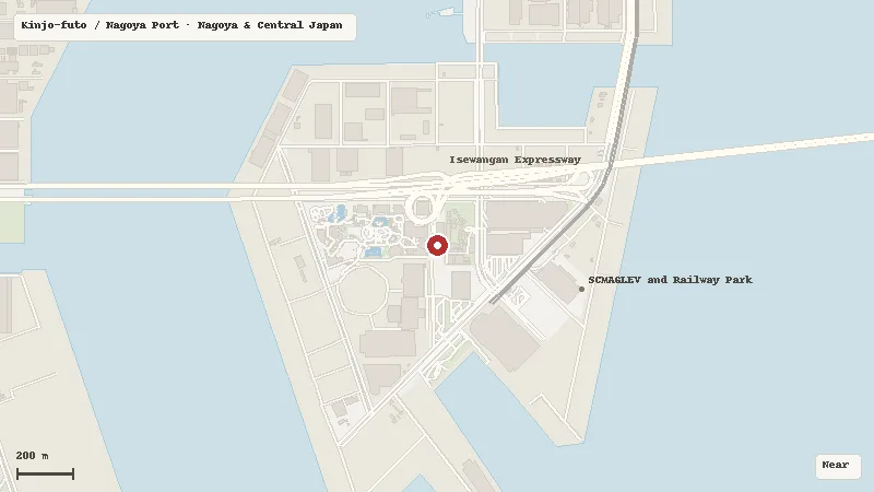 Map of the area around SEA LIFE Nagoya in Kinjo-futo / Nagoya Port