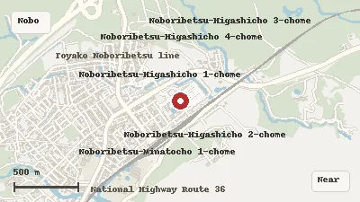 Map of the area around Noboribetsu Marine Park NIXE in Noboribetsu Station