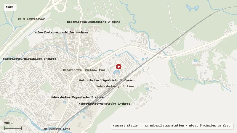 Map of the area around Noboribetsu Marine Park NIXE in Noboribetsu Station