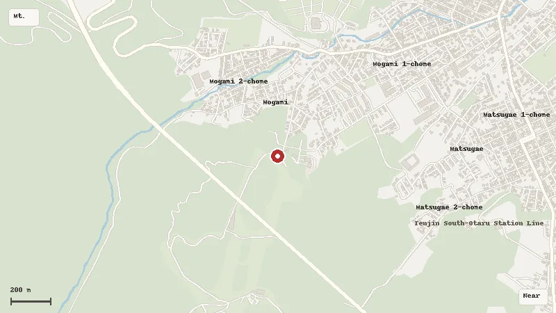 Map of the area around Otaru Tenguyama Ropeway in Mt. Tengu / Otaru
