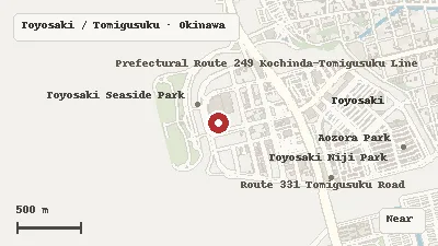 Map of the area around Little Universe OKINAWA in Toyosaki / Tomigusuku