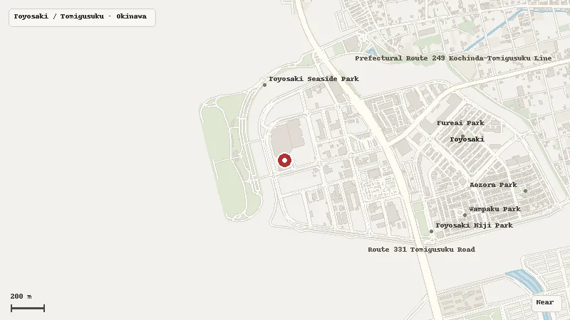 Map of the area around Little Universe OKINAWA in Toyosaki / Tomigusuku