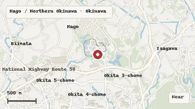 Map of the area around Neo Park Okinawa in Nago / Northern Okinawa