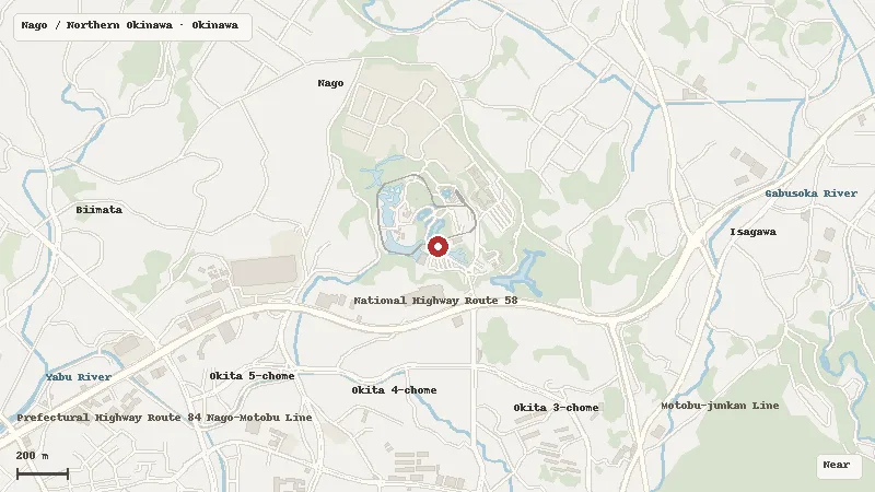 Map of the area around Neo Park Okinawa in Nago / Northern Okinawa