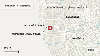 Map of the area around Murasakimura in Yomitan