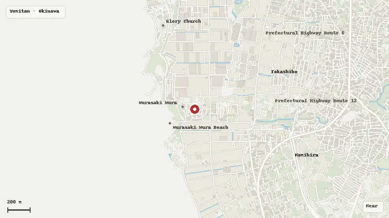 Map of the area around Murasakimura in Yomitan
