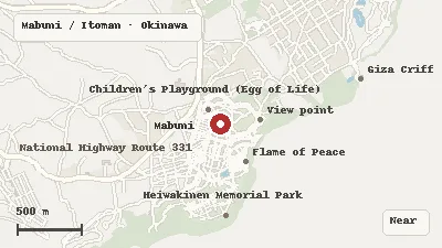 Map of the area around Okinawa Peace Memorial Hall in Mabuni / Itoman