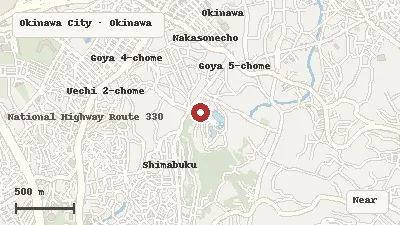Map of the area around Okinawa Zoo & Museum in Okinawa City