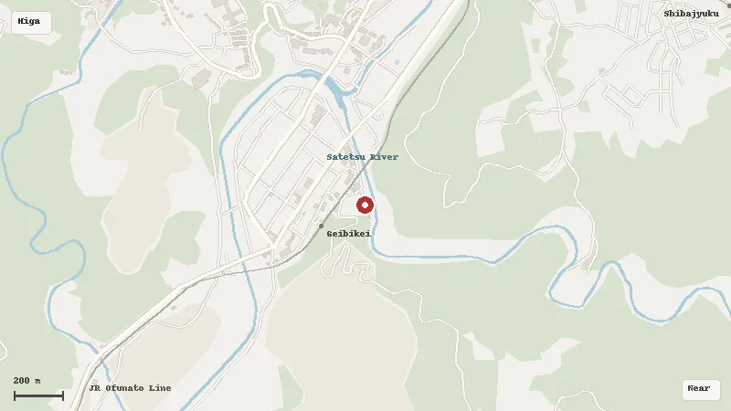 Map of the area around Geibikei Gorge in Higashiyama / Ichinoseki