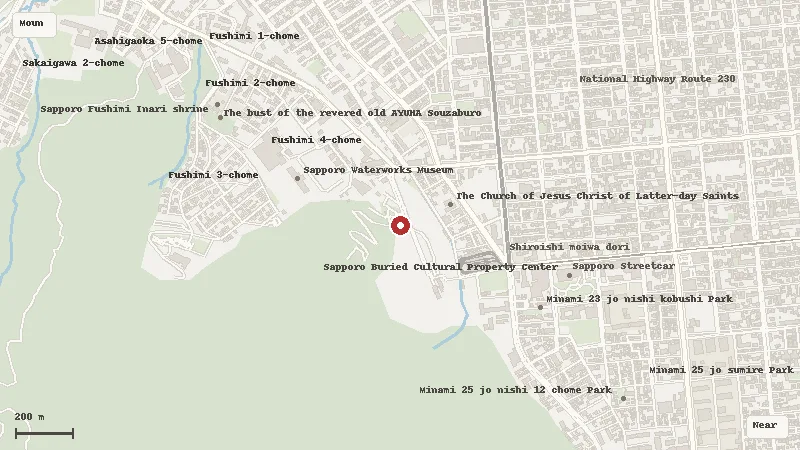 Map of the area around Sapporo Mt. Moiwa Ropeway in Mount Moiwa / Sapporo