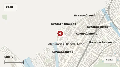 Map of the area around Shikoku Aquarium in Utazu / Kagawa